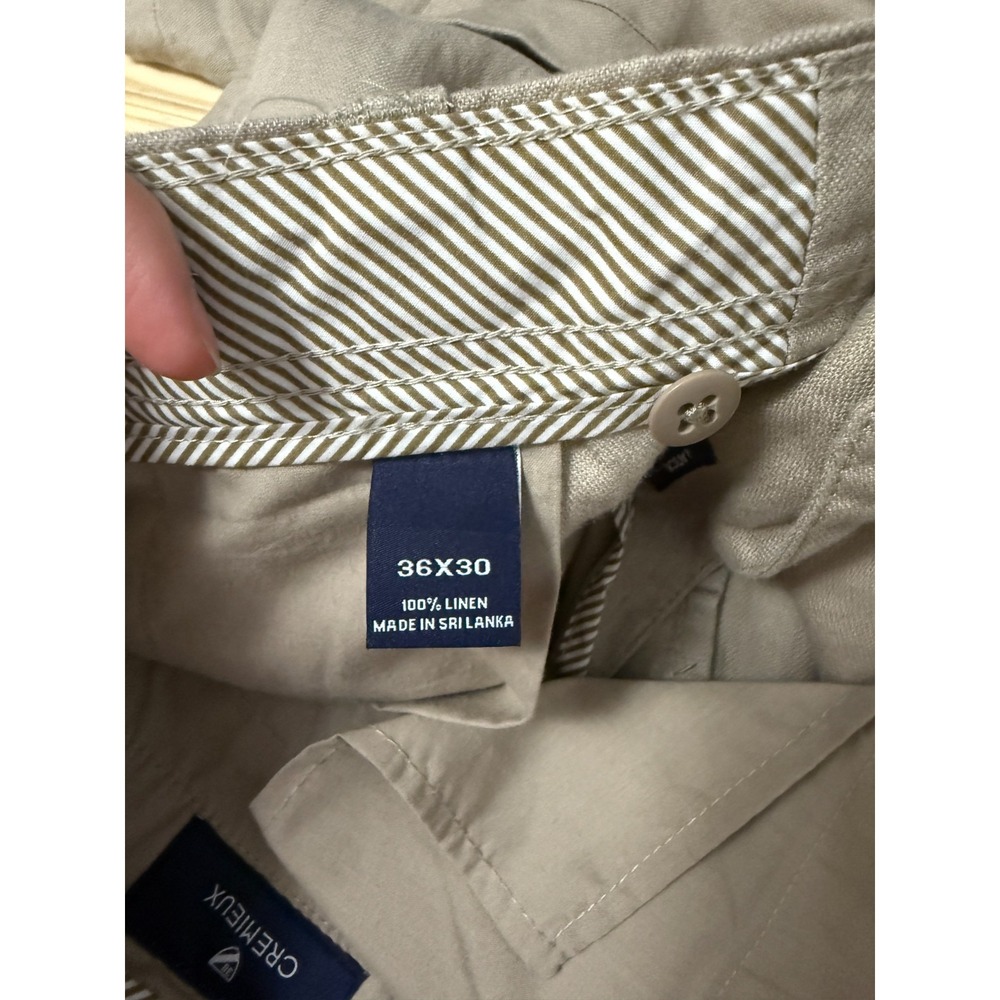 Cremieux Men's Nantucket Tan Linen 36X30 Pants Old Money Preppy Coastal Beach - Picture 5 of 6